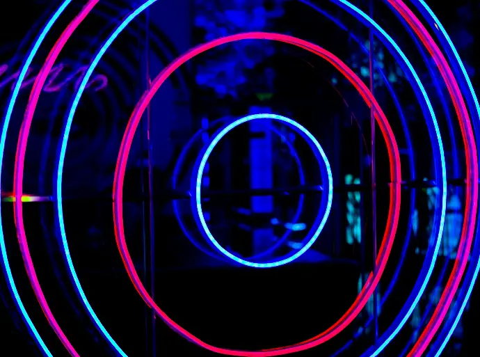 purple and blue light digital wallpaper